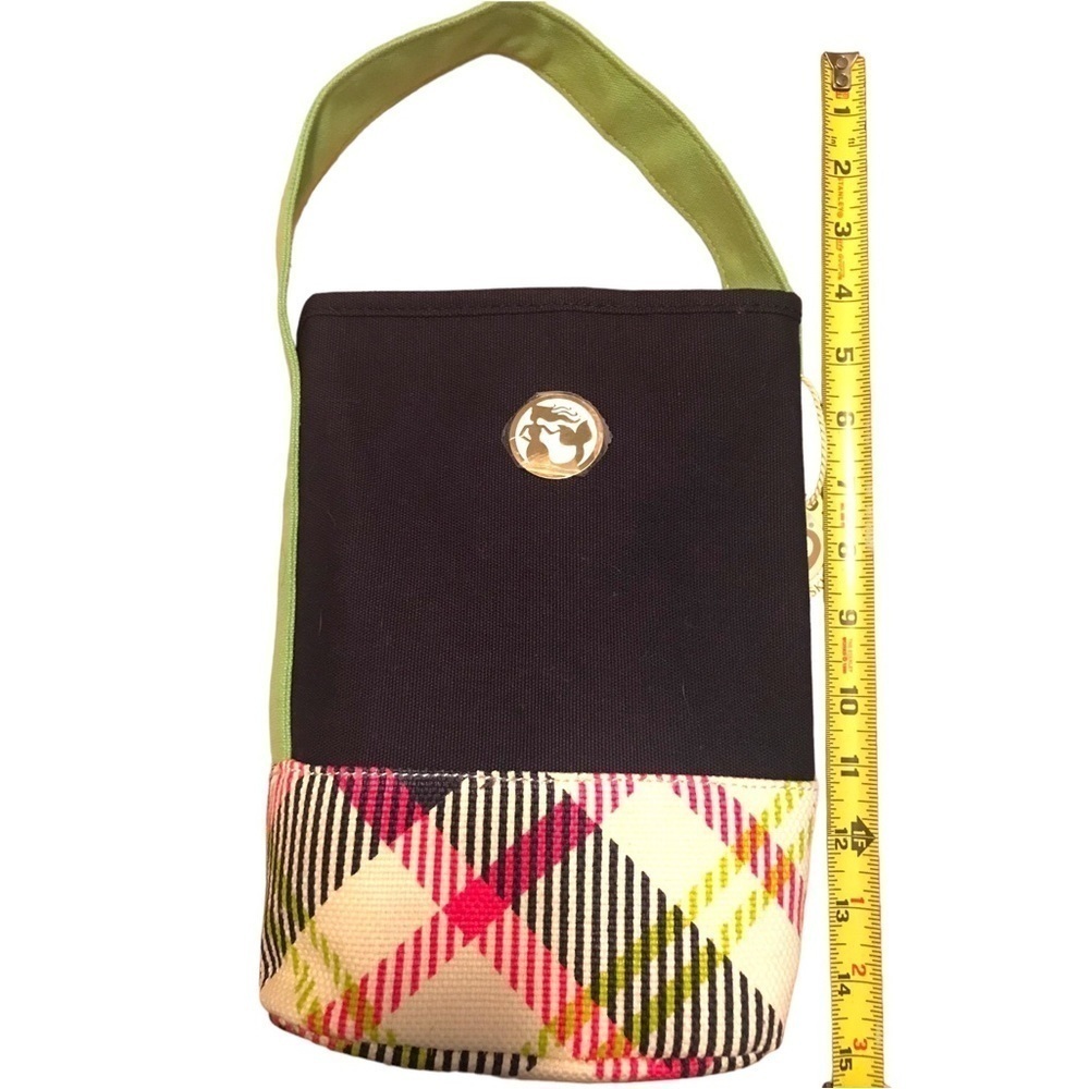 Spartina 449 New Double Wine Caddy Plaid Linen Canvas NWT